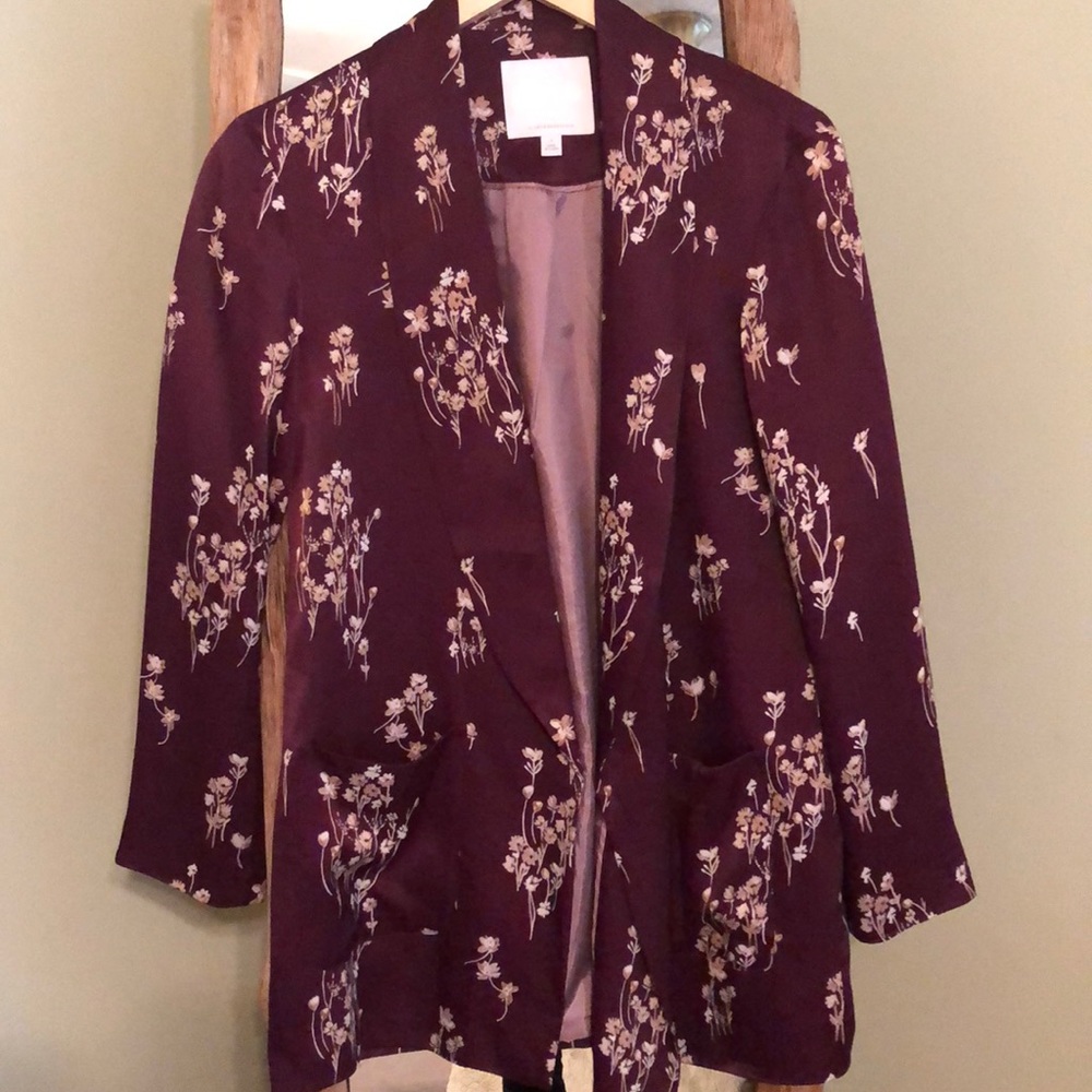 Anthropologie Ett:twa Tavie Floral Satin Blazer - Picture 5 of 8
